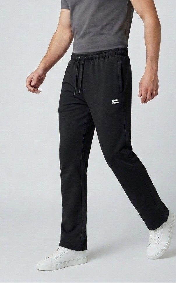 coutrix Men Solid Black Track Pants-picture-27