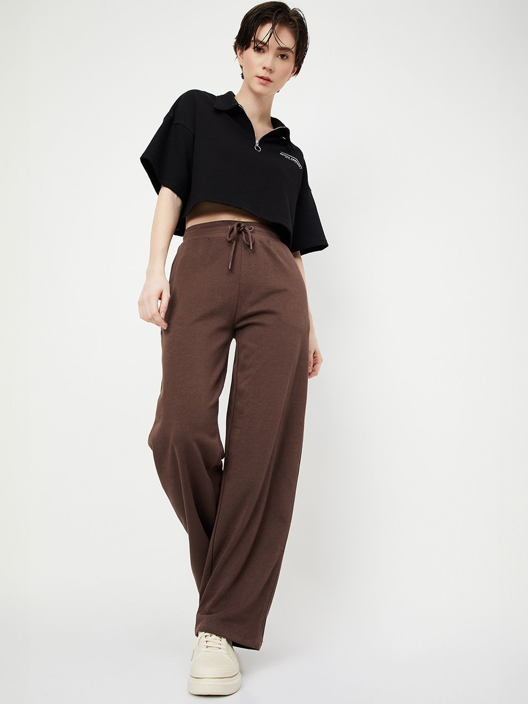 max Women Solid Brown Track Pants-picture-44