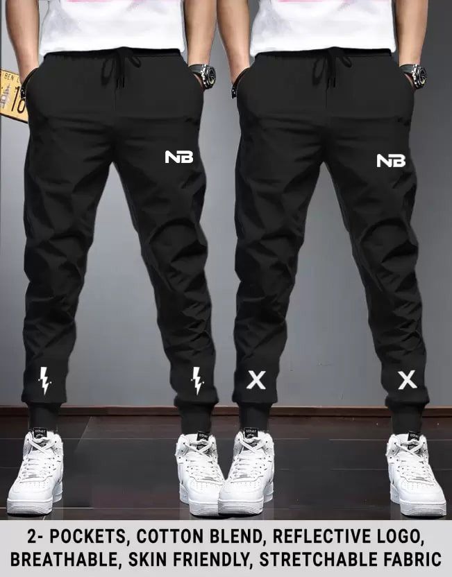 nb nicky boy Pack of 2 Men Printed Black, Black Track Pants-picture-17