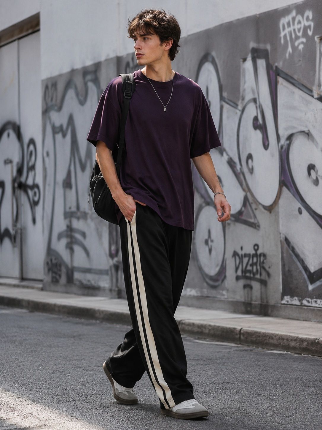 jerkyn Men Striped Black Track Pants-picture-31