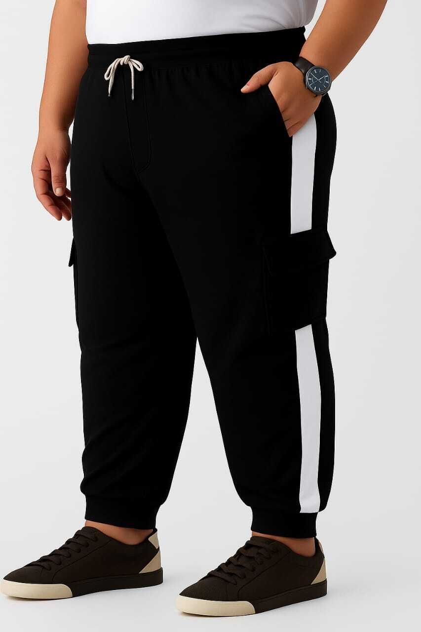 9lkha Men Striped Black Track Pants-picture-11