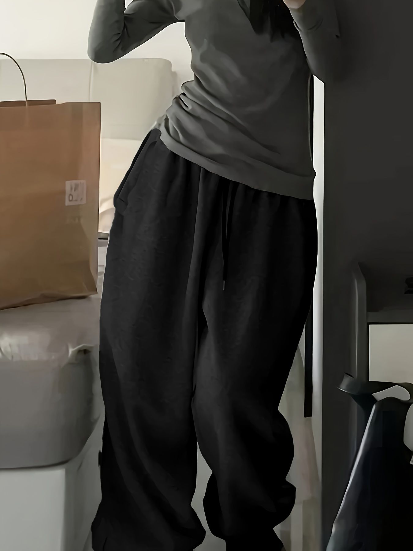 dockstreet Women Solid Black Track Pants-picture-36