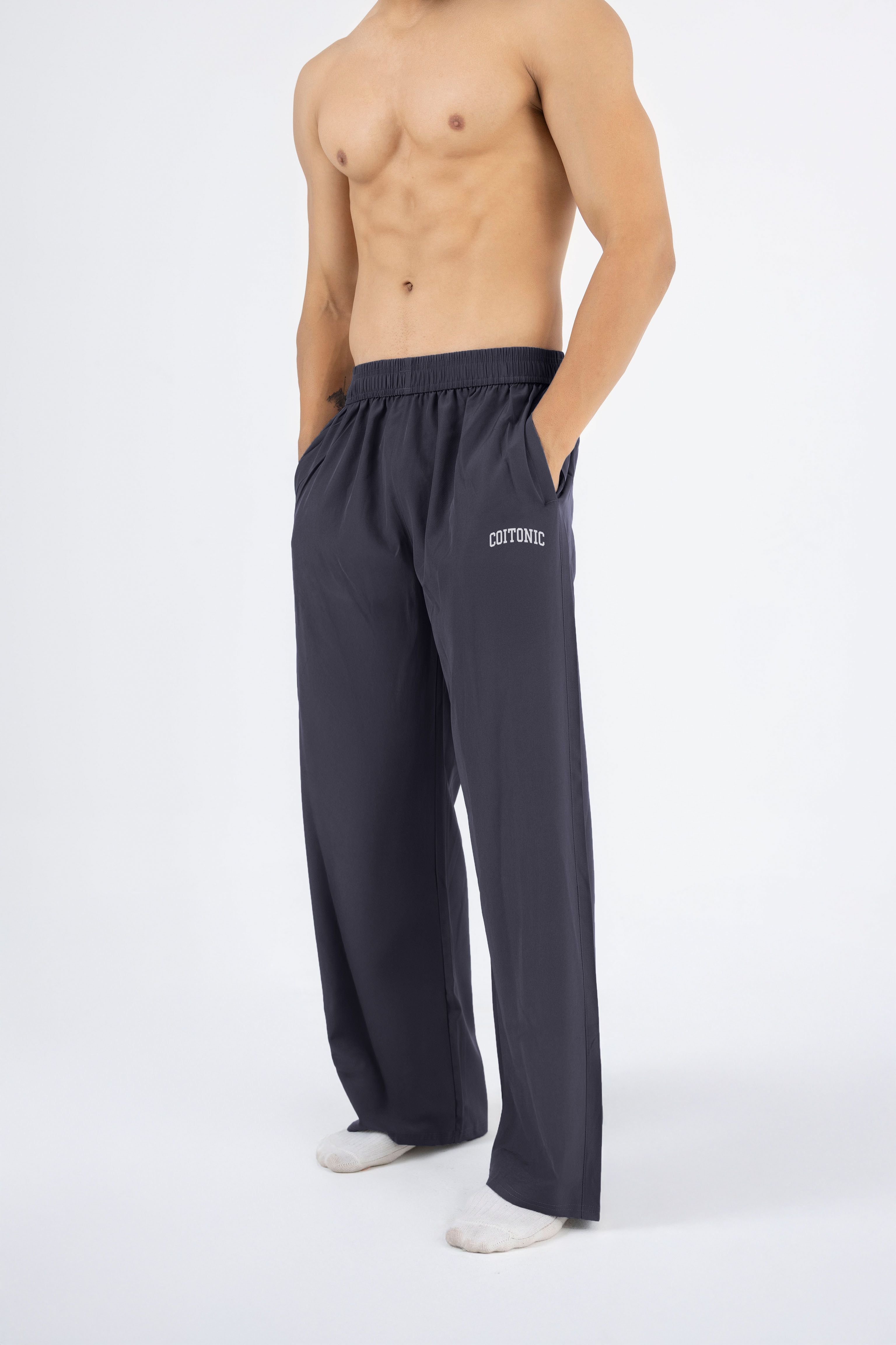 coitonic Men Solid Grey Track Pants-picture-18