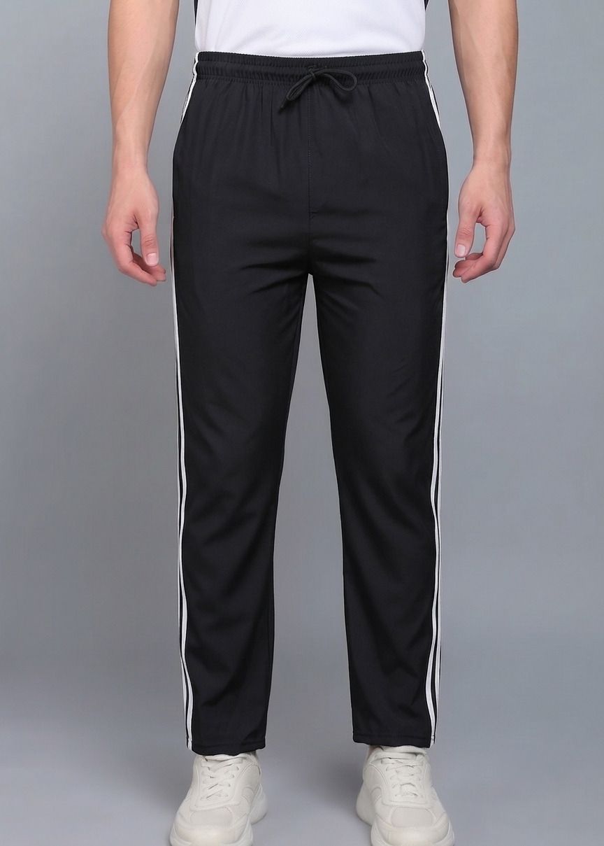 Men Solid Black Track Pants-image-41