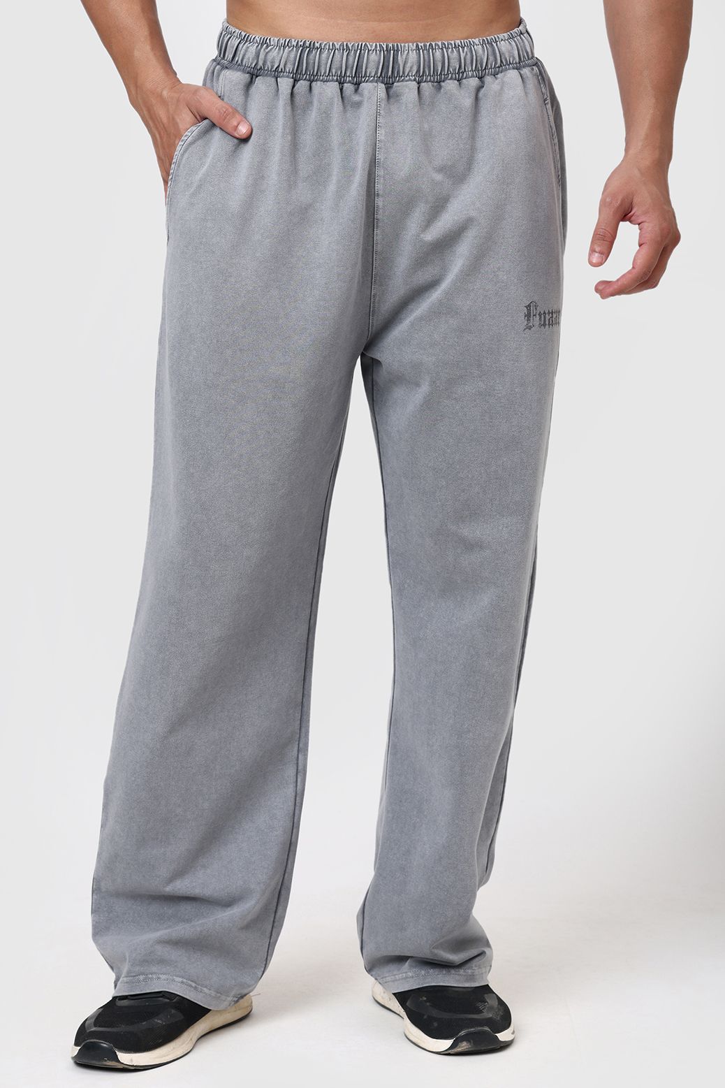fuaark Men Solid Grey Track Pants-picture-24