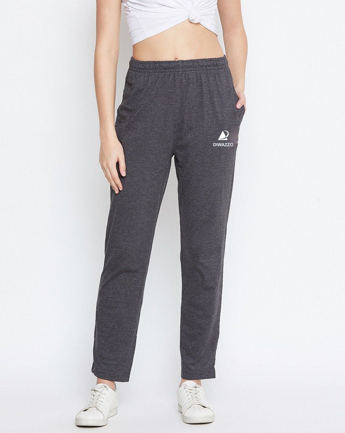 diwazzo Women Solid Grey Track Pants-picture-24