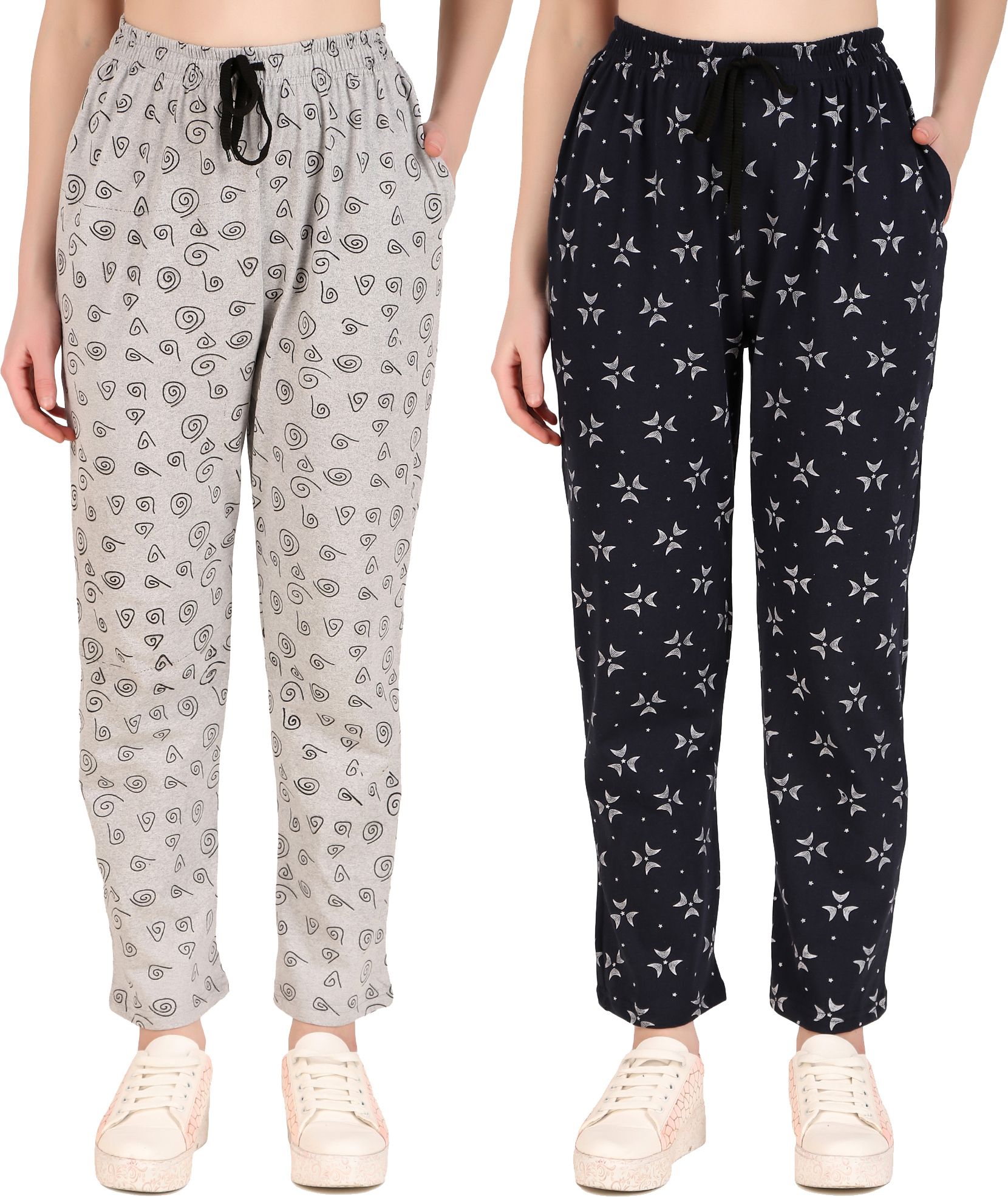 hoc Pack of 2 Women Printed Multicolor Track Pants-picture-38