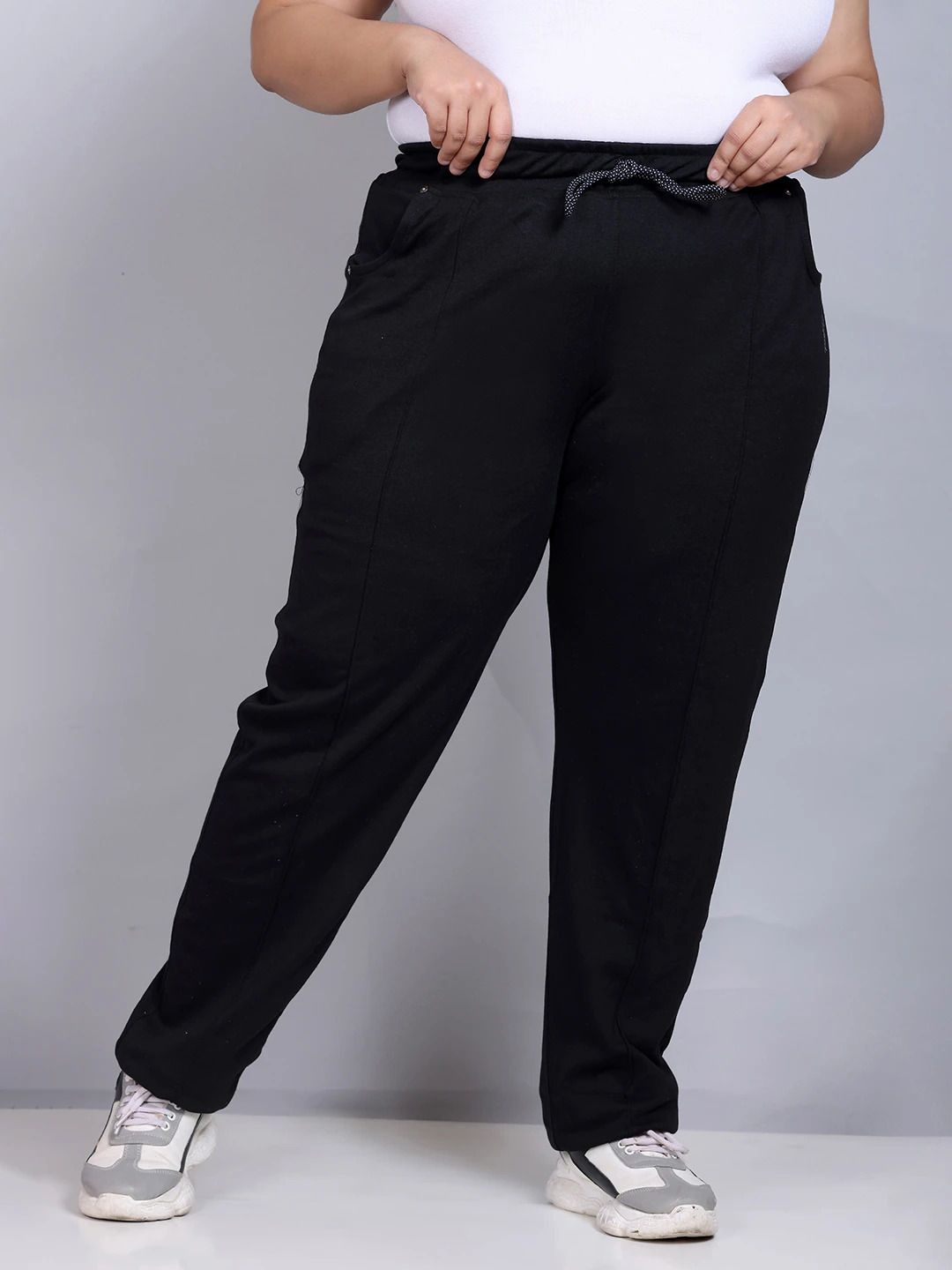 cupid Women Solid Black Track Pants-picture-16