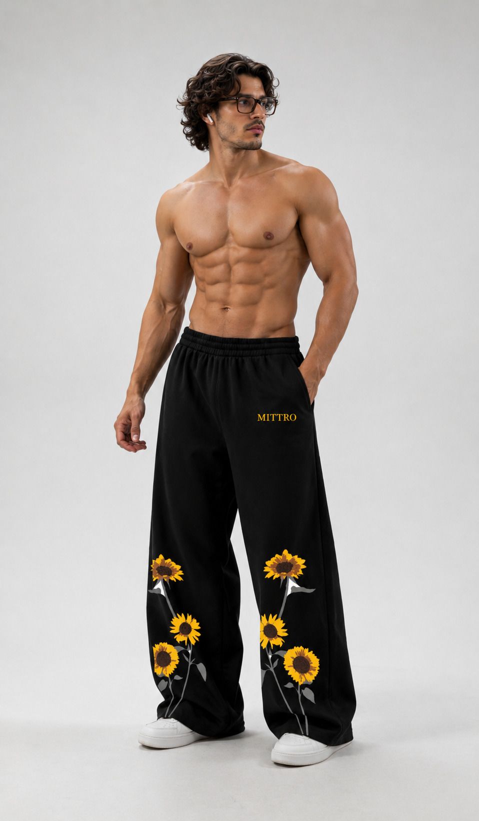 mittro fashion hub Men Floral Print, Graphic Print Black Track Pants-picture-12