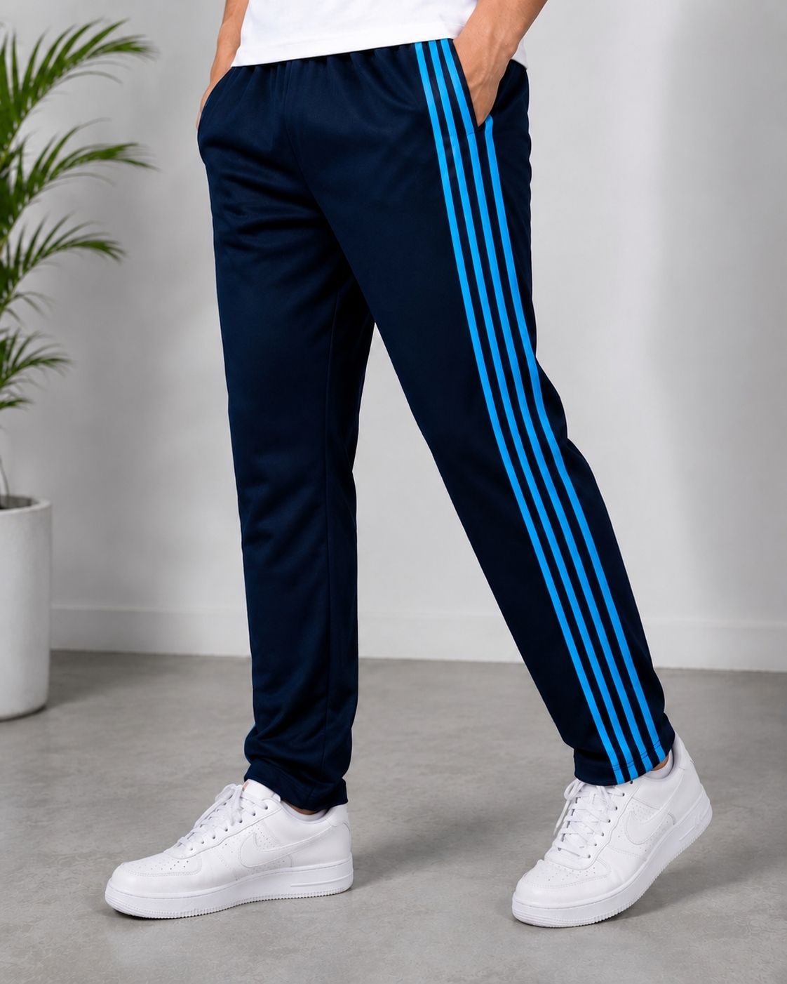 albert Men Solid Blue Track Pants-picture-16