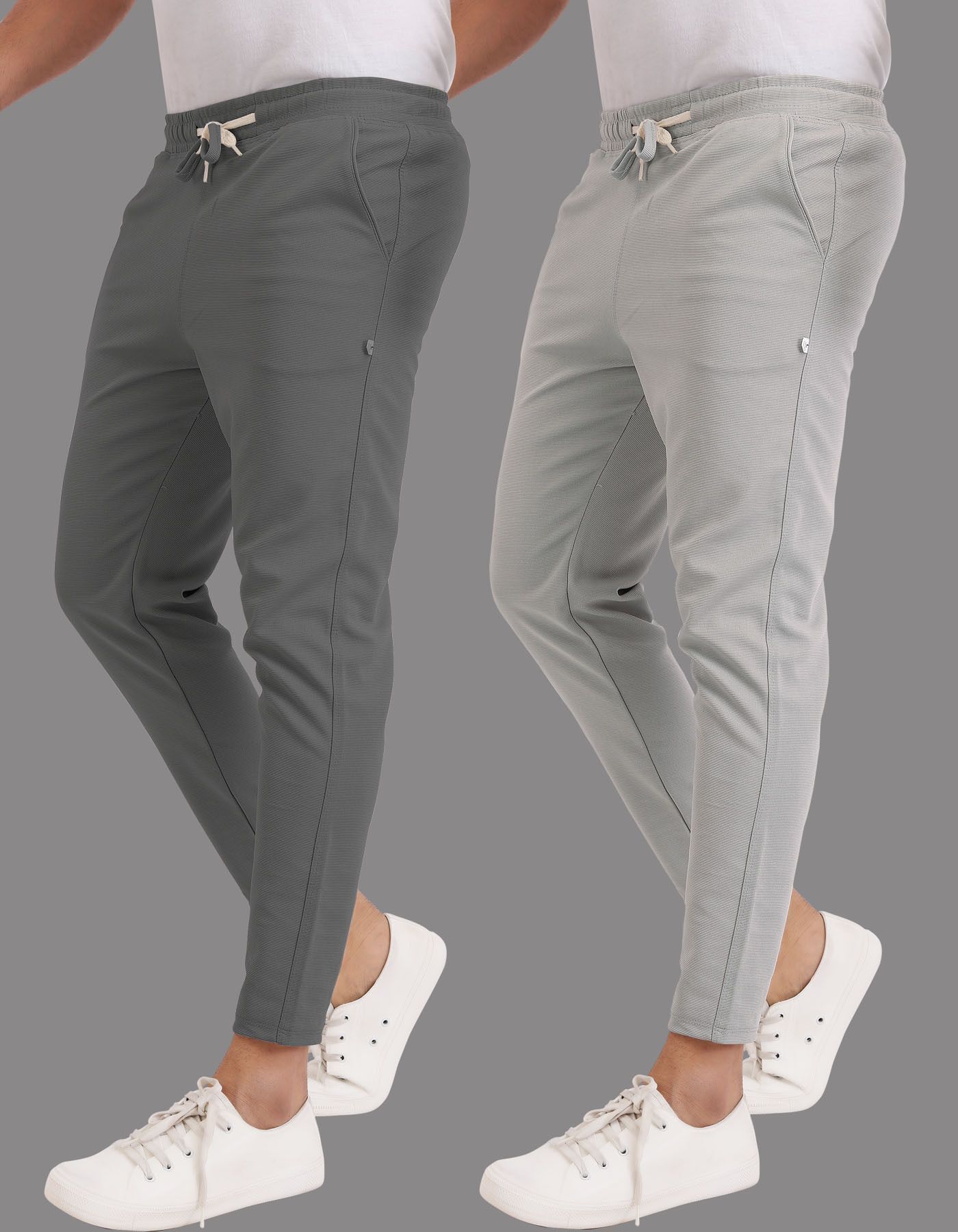 gajavu Pack of 2 Men Solid Grey Track Pants-picture-12