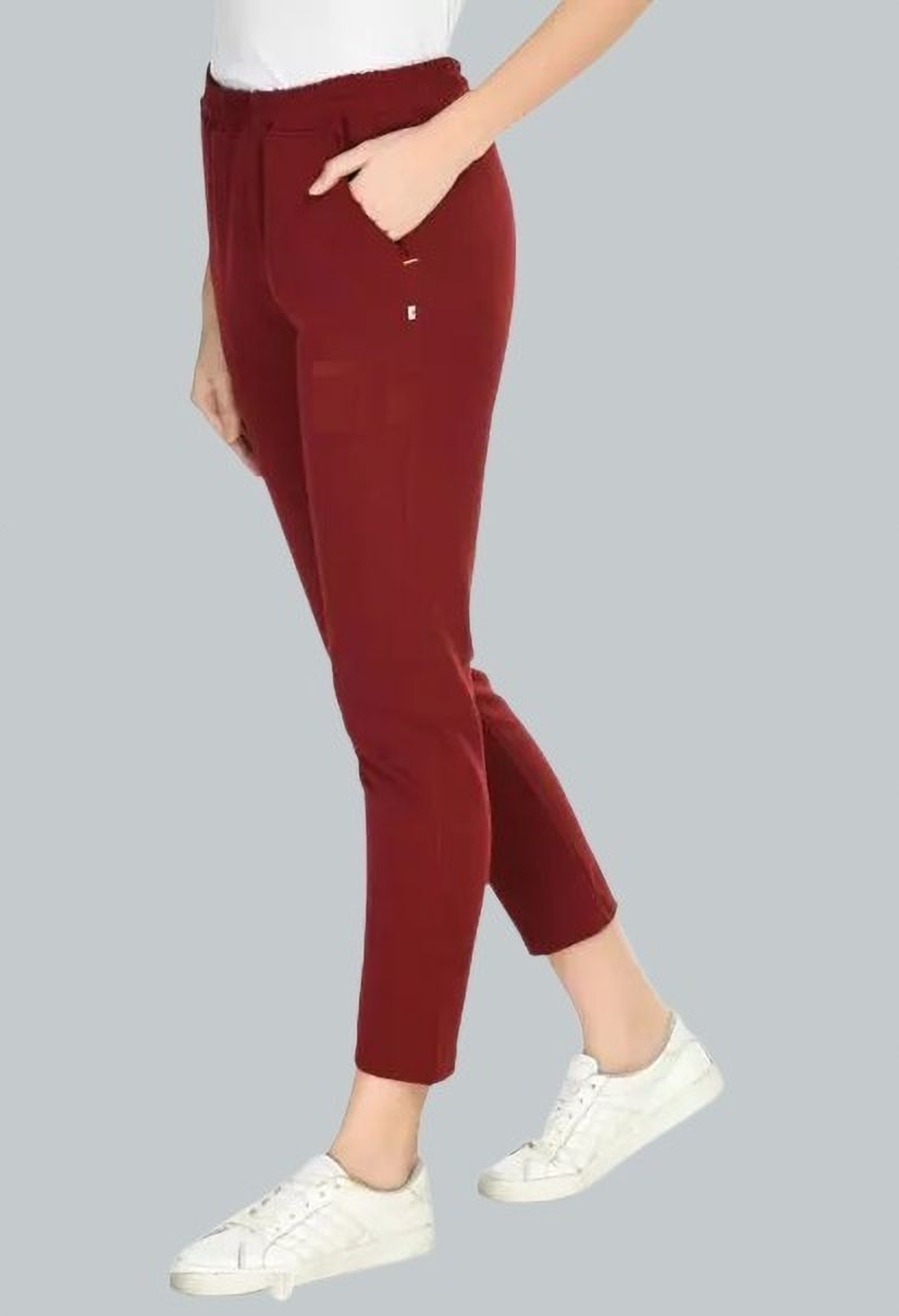 antrue Women Solid Maroon Track Pants-picture-14
