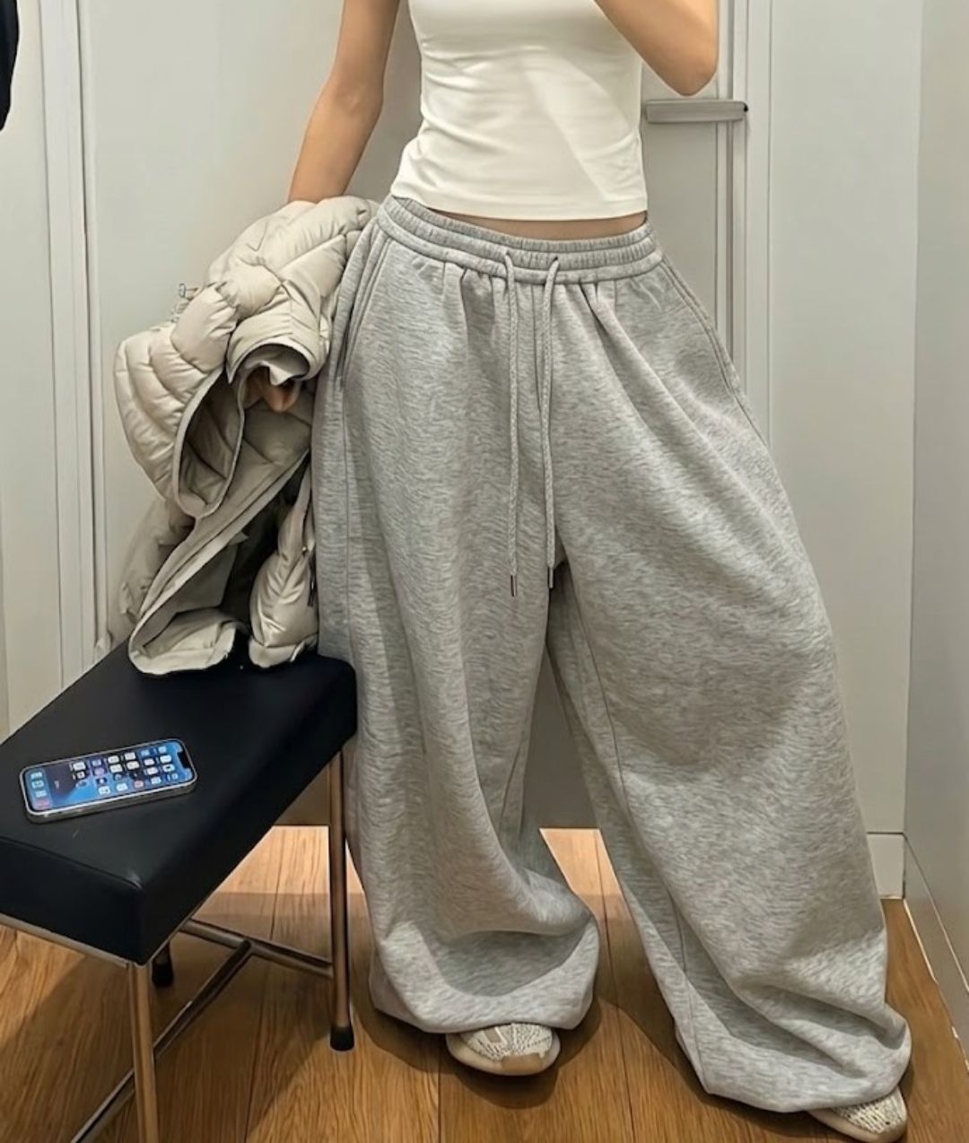 dockstreet Women Solid Grey Track Pants-picture-20