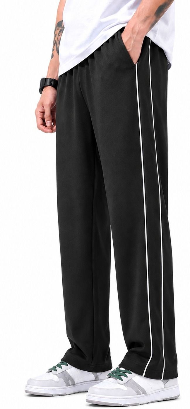 incheon Men Striped Black Track Pants-picture-32
