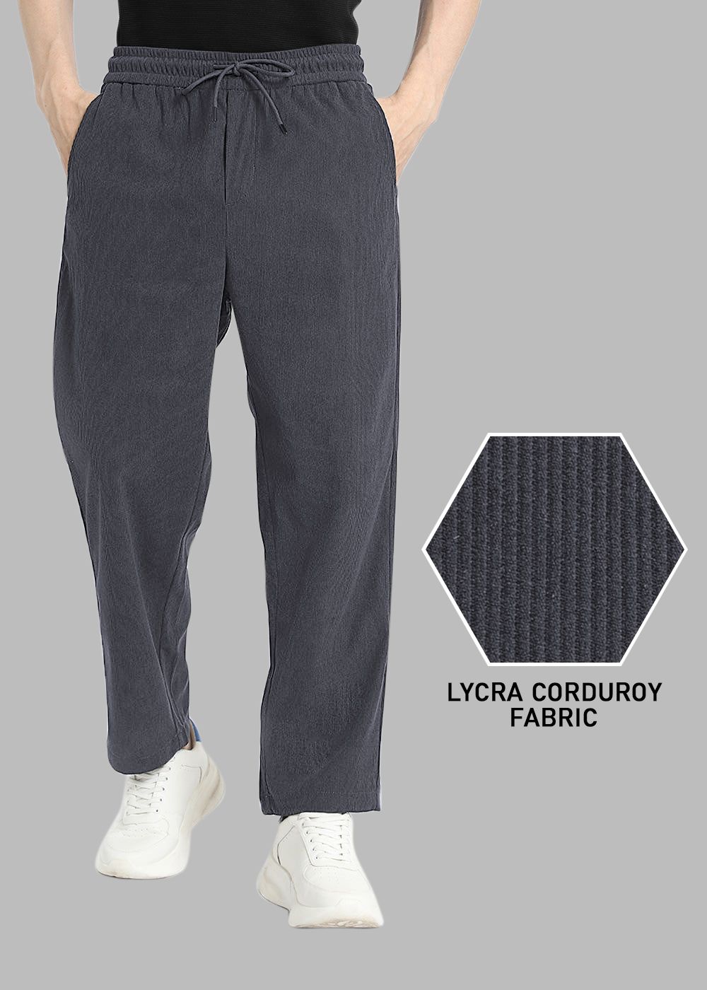 indiclub Men Self Design Grey Track Pants-picture-27
