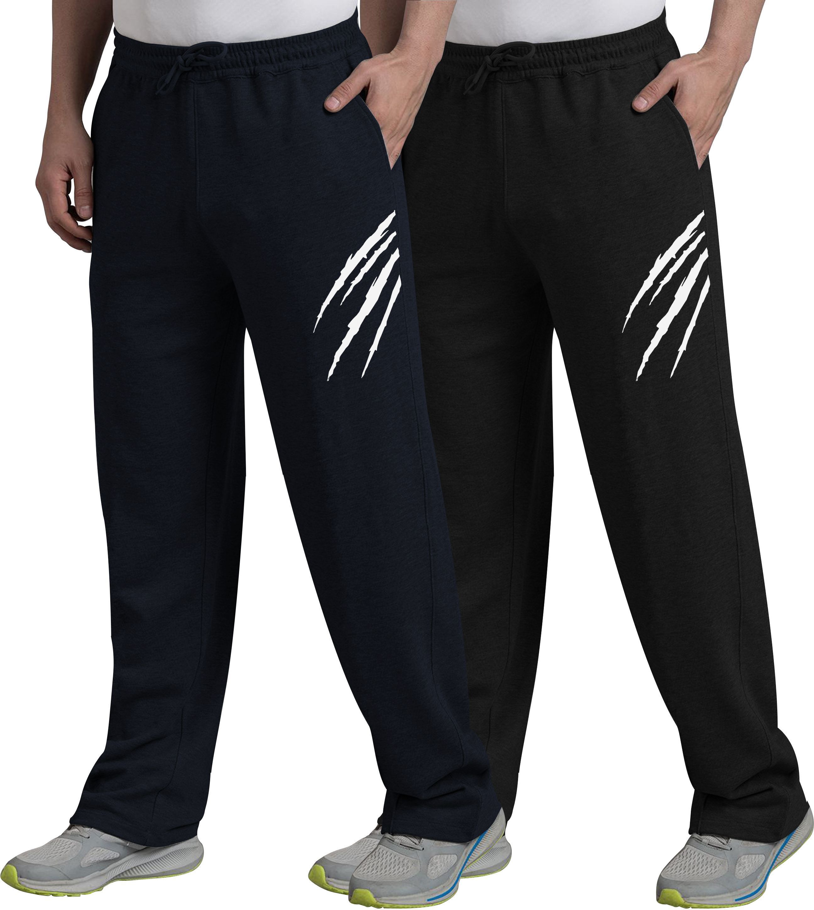 west gate clothing Pack of 2 Men Printed Black, Grey Track Pants-picture-13
