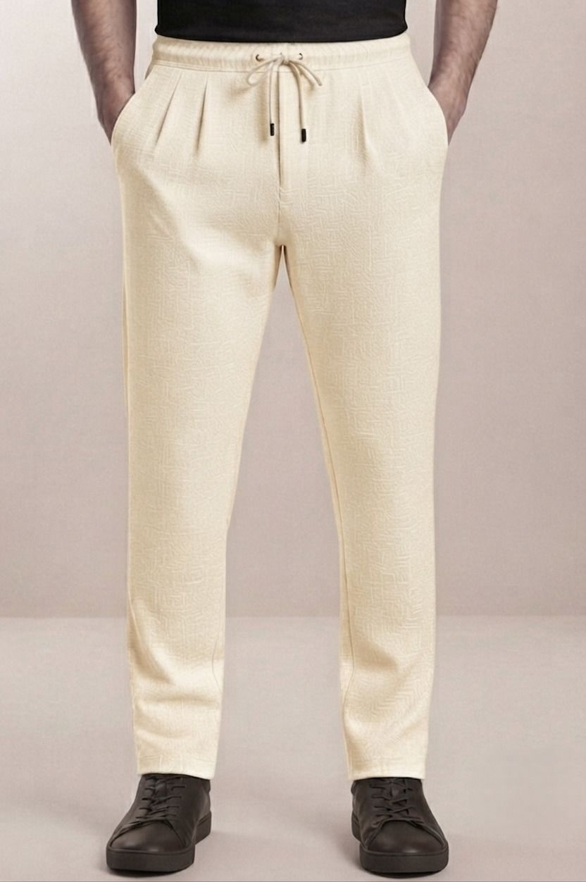 indiclub Men Self Design Beige Track Pants-picture-24