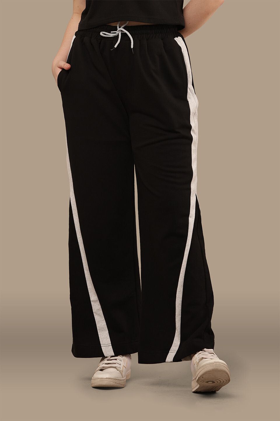 clothink india Women Striped Black Track Pants-picture-16