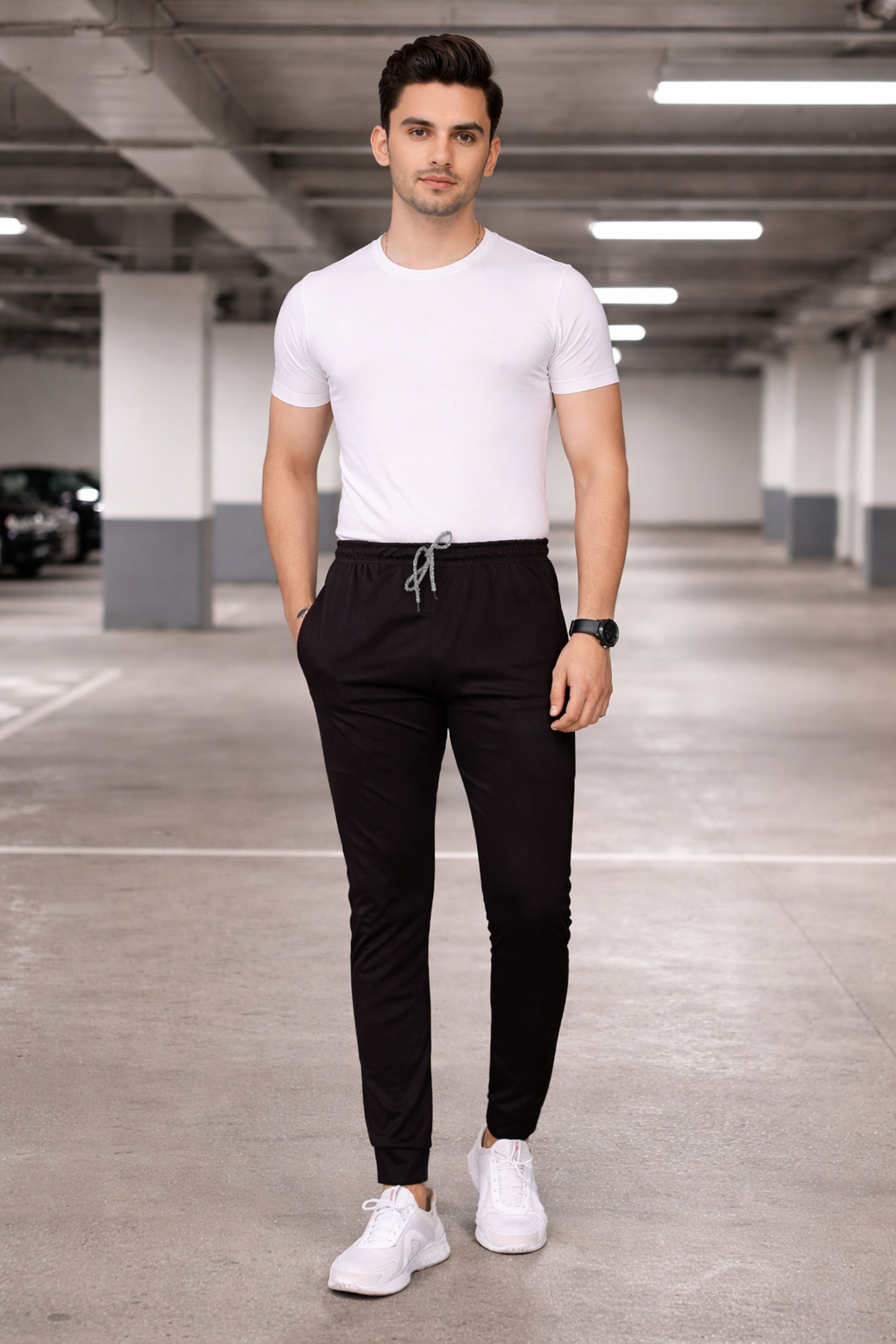 anand Men Solid Black Track Pants-picture-14