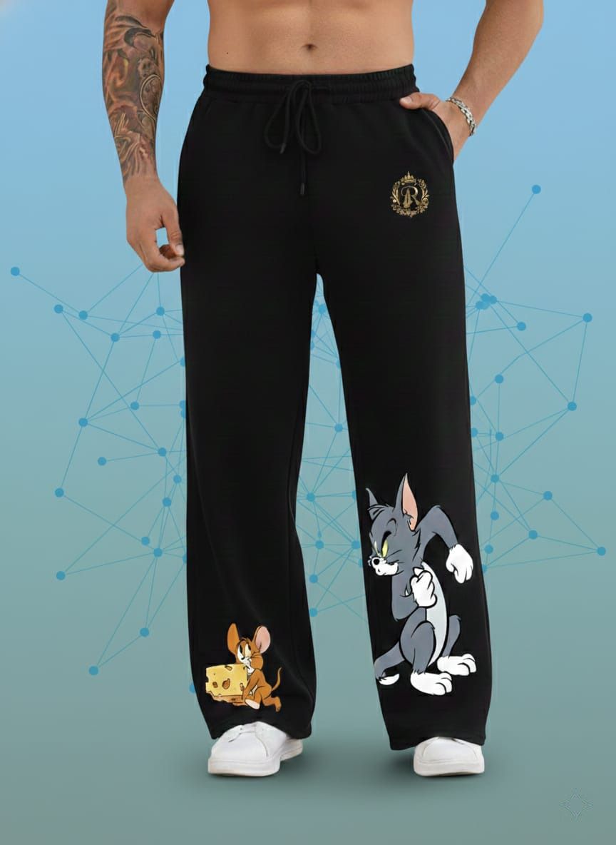penvora Men Solid Black Track Pants-picture-11
