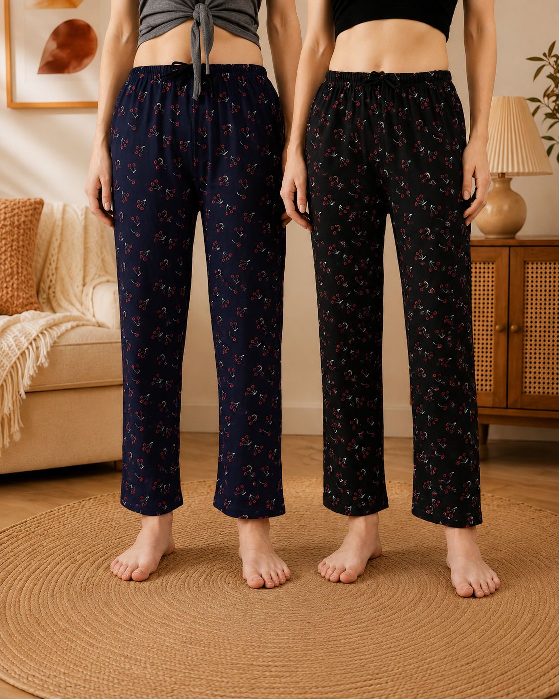 dreambe Pack of 2 Women Printed Multicolor Track Pants-picture-33
