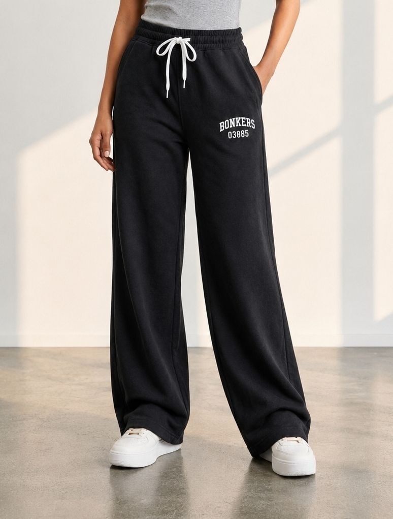 bonkers Women Printed Black Track Pants-picture-7