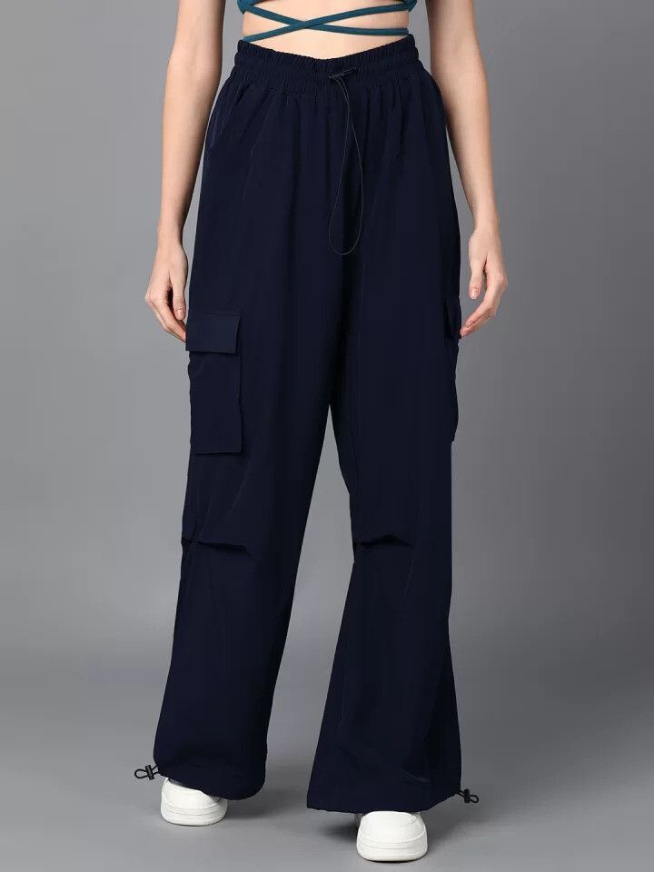 Women Solid Olive Track Pants-image-23