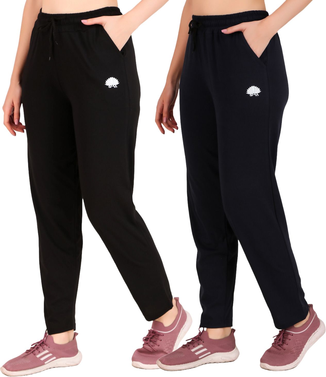 gaa Pack of 2 Women Solid Black Track Pants-picture-27