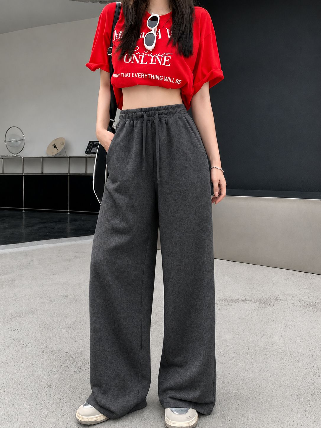 Women Solid Grey Track Pants-image-42
