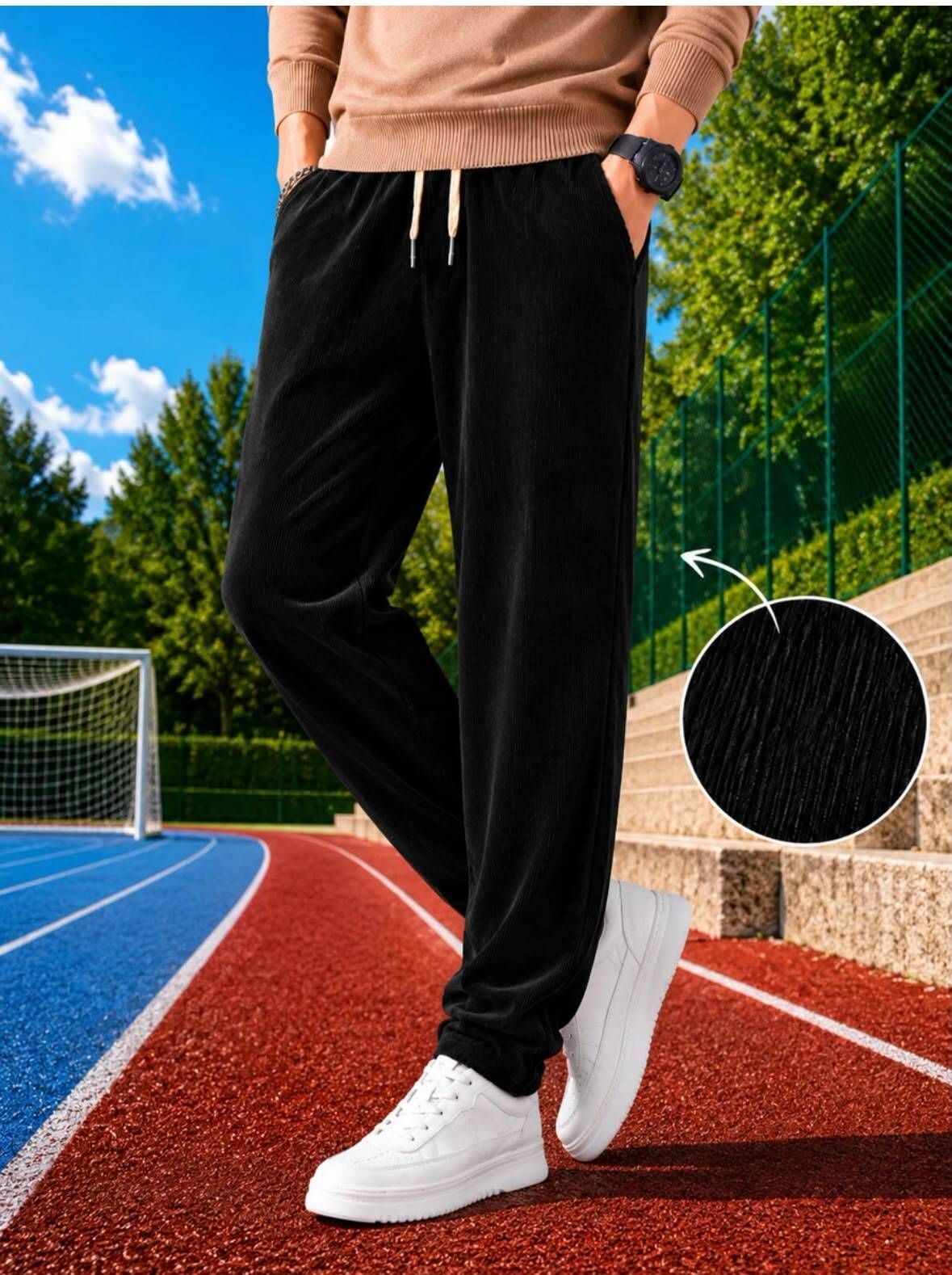 bidatsh trend Men Solid Black Track Pants-picture-16
