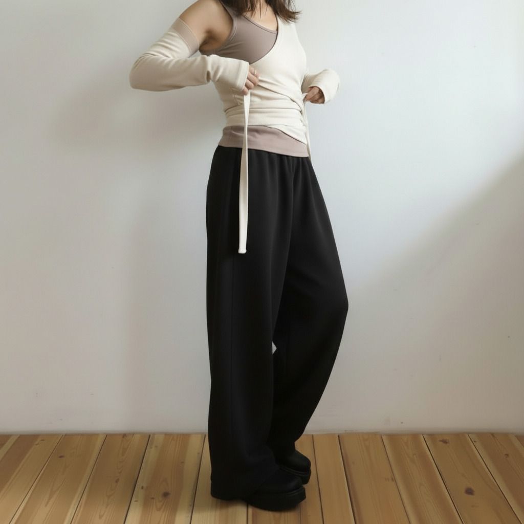 dinamarina Women Solid Black Track Pants-picture-11