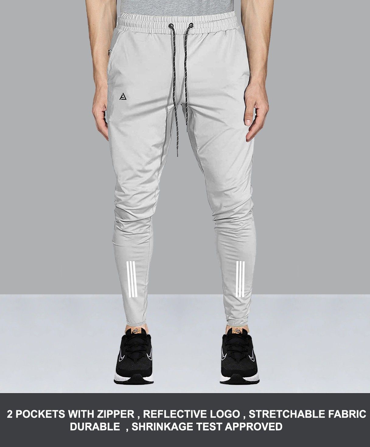Men Solid White Track Pants-image-17