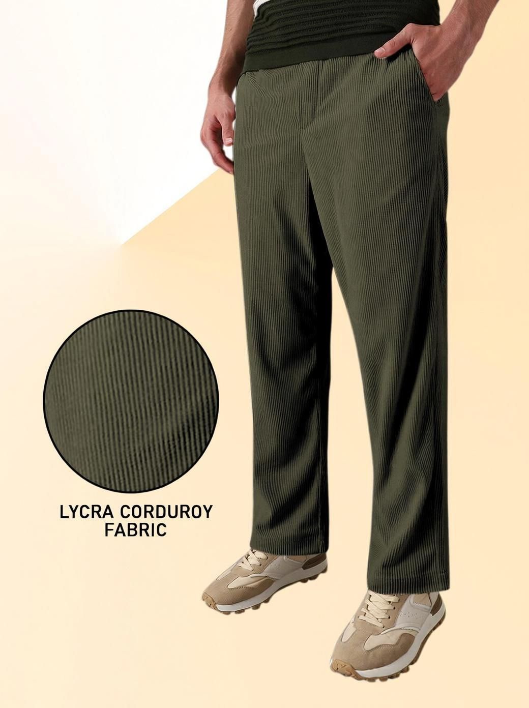 indiclub Men Self Design Green Track Pants-picture-25