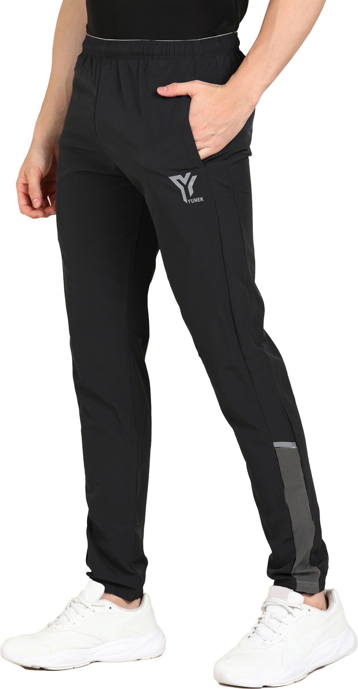 yunek Men Solid Black Track Pants-picture-10