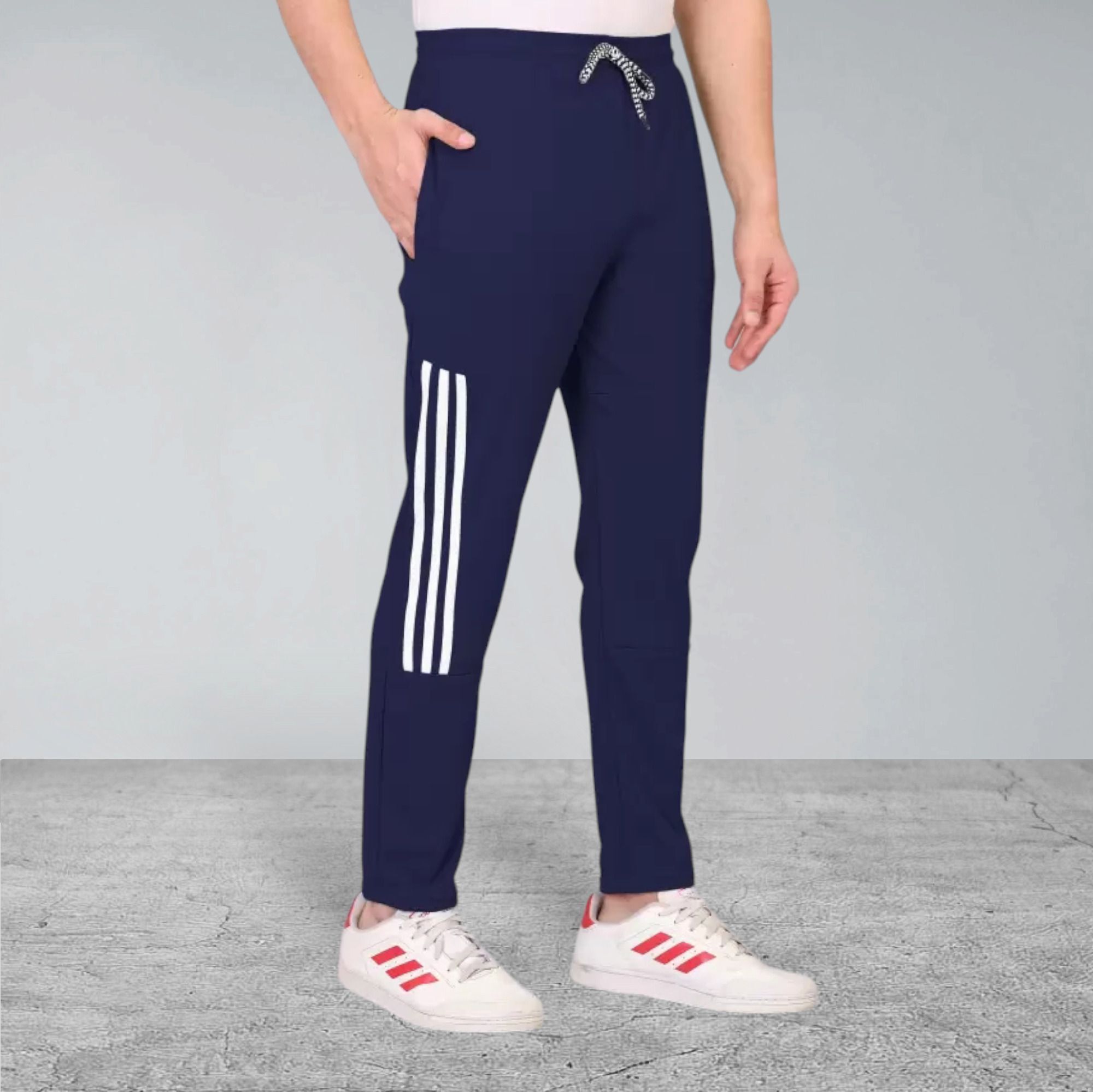 covetvolo trends Men Striped Blue Track Pants-picture-17