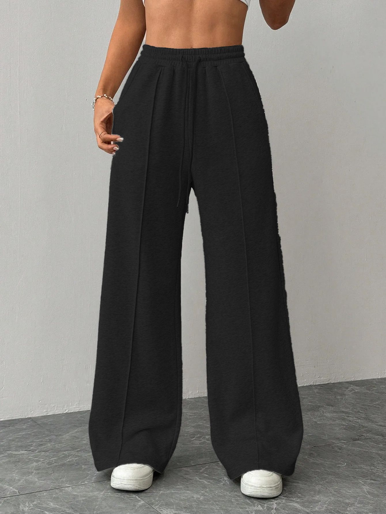 clothink india Women Solid Black Track Pants-picture-12