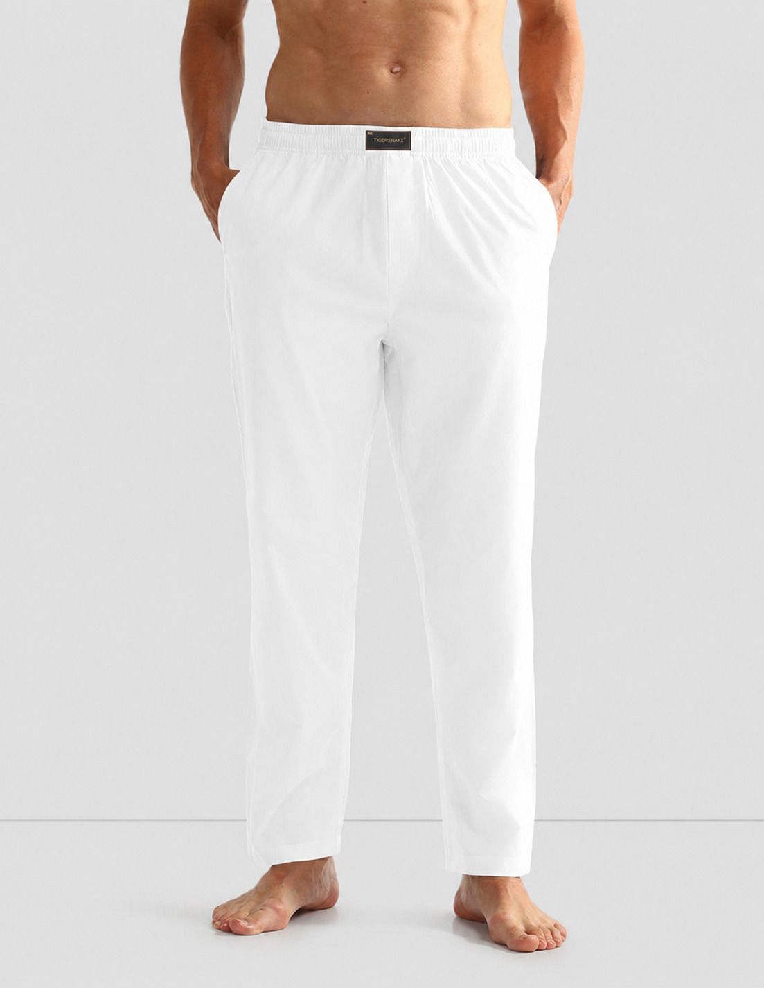 tigersnake Men Solid White Track Pants-picture-32