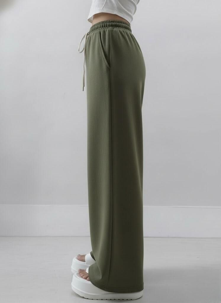 Women Solid Olive Track Pants-image-15