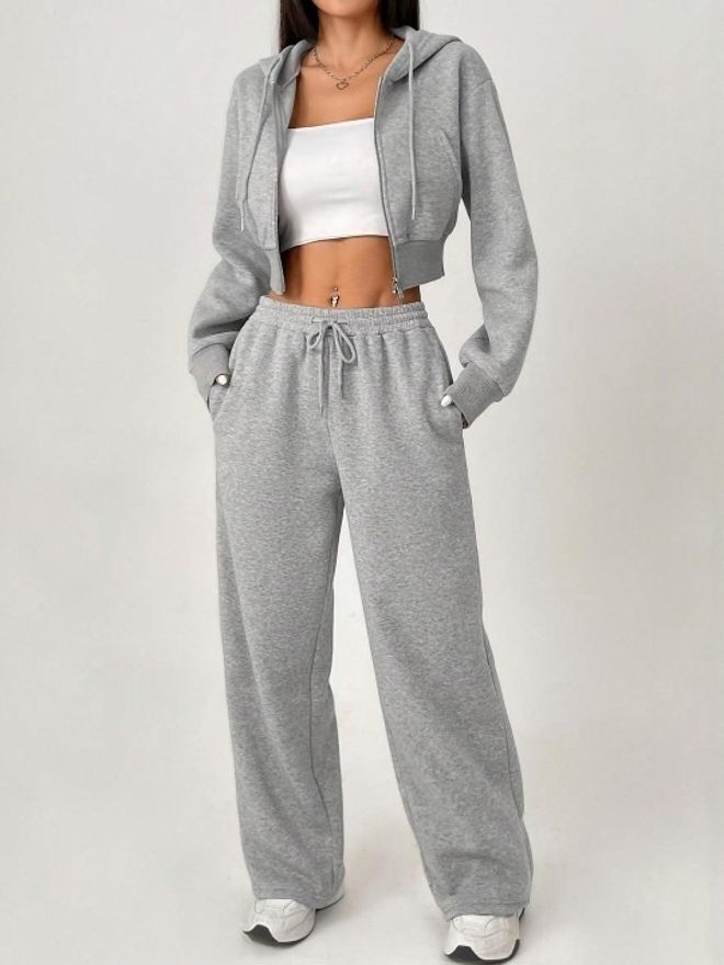 Women Solid Grey Track Pants