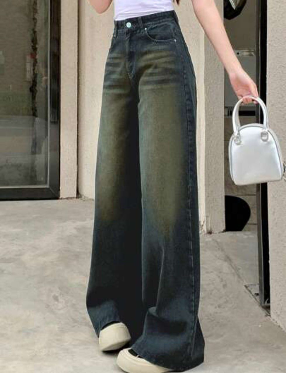 Women Washed Blue Track Pants-image-36
