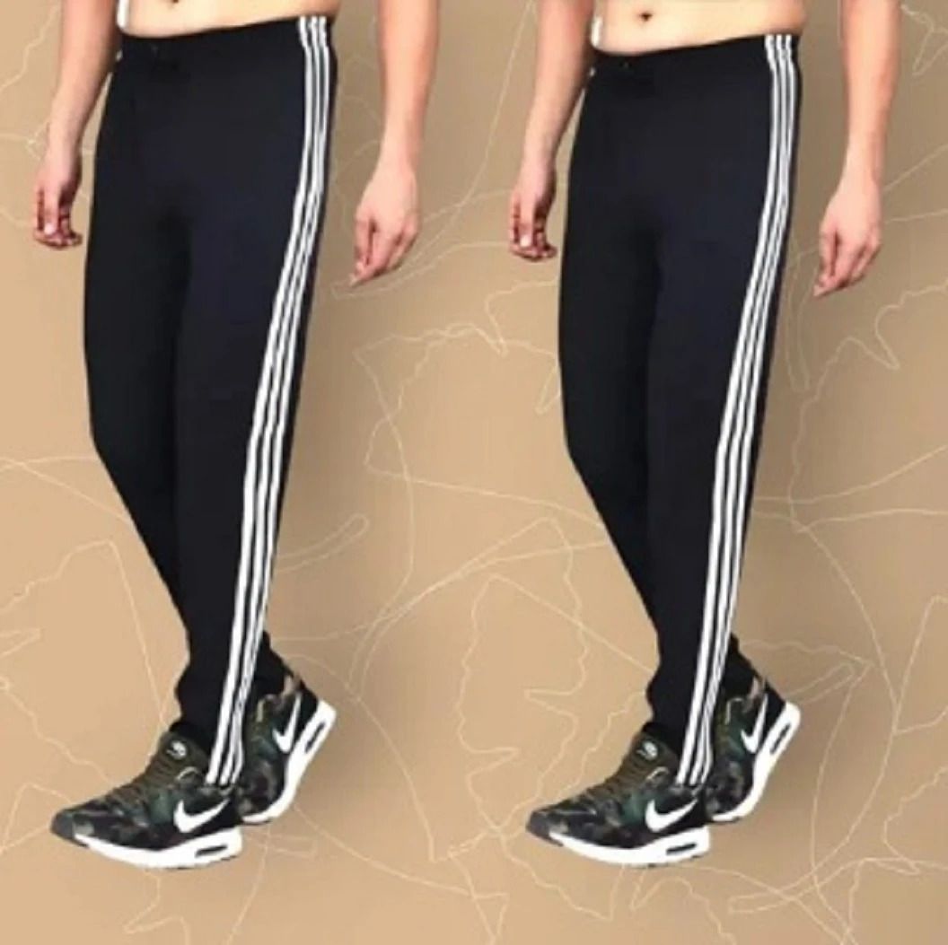 mastery Pack of 2 Men Striped Black Track Pants-picture-27