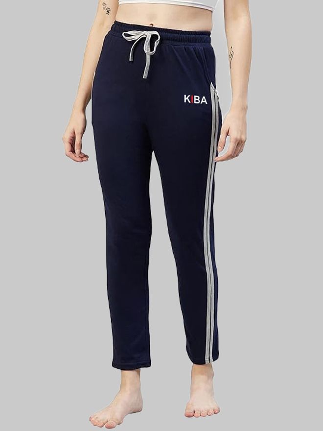kiba Women Striped Blue Track Pants-picture-23