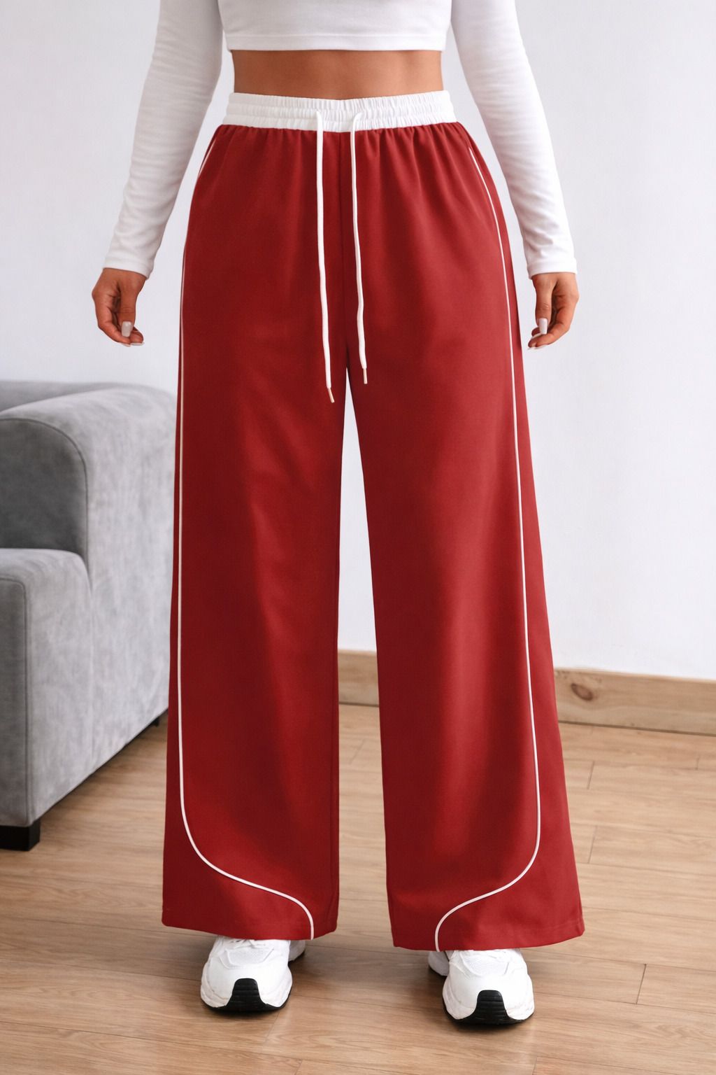 amakriti essence Women Solid Red Track Pants-picture-21