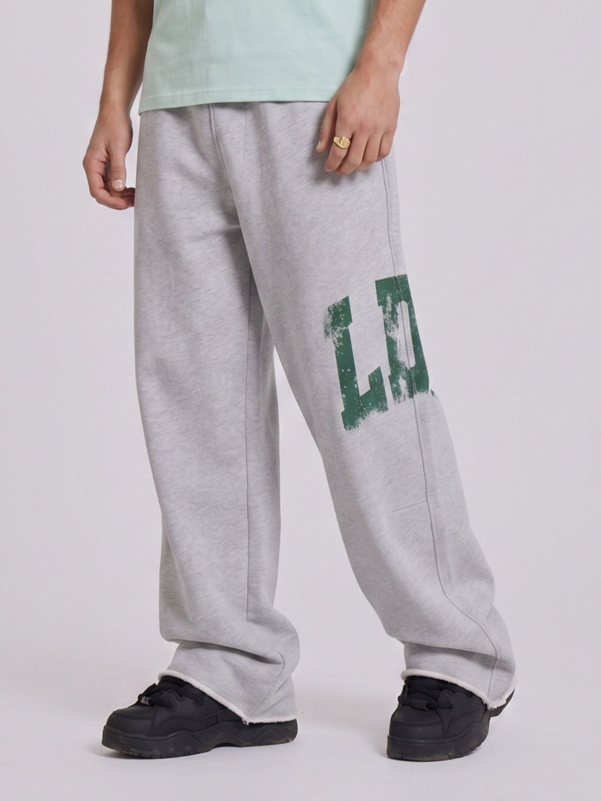 flynoff Men Solid Silver Track Pants-picture-6