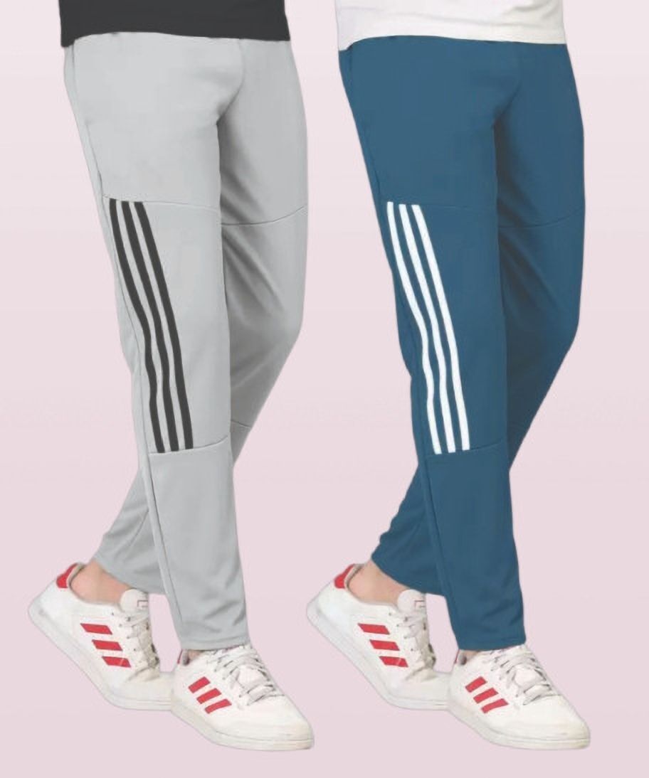 covetvolo trends Pack of 2 Men Solid Grey Track Pants-picture-47