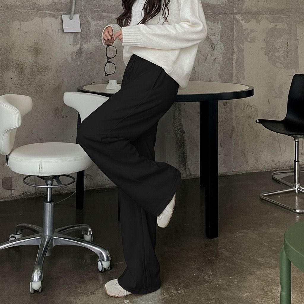trufflegum Women Solid Black Track Pants-picture-46