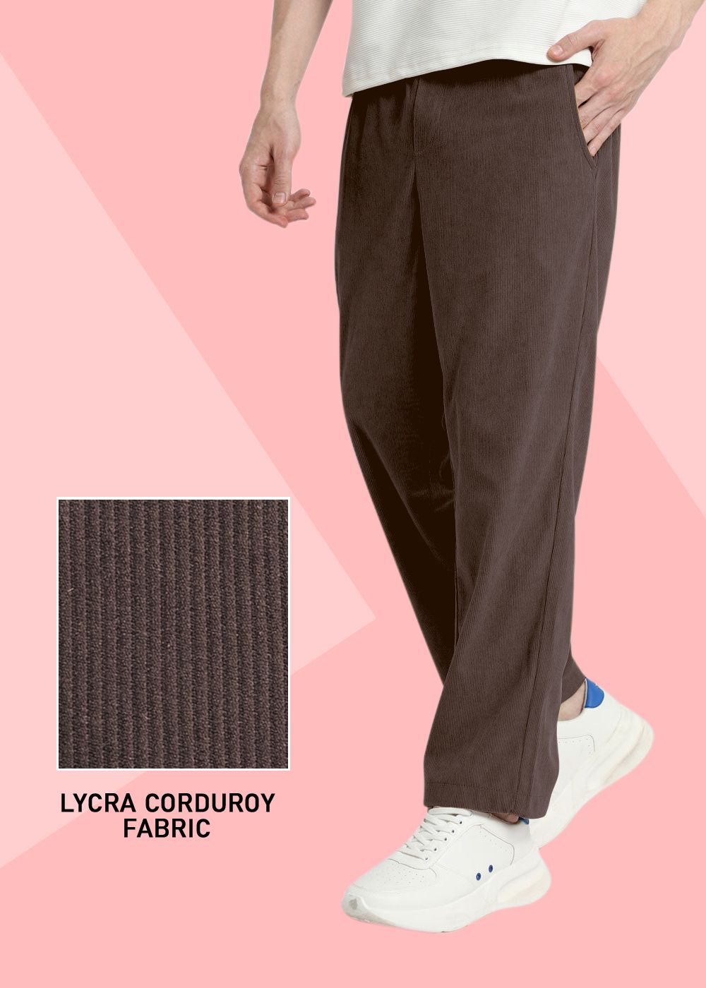 Men Self Design Brown Track Pants