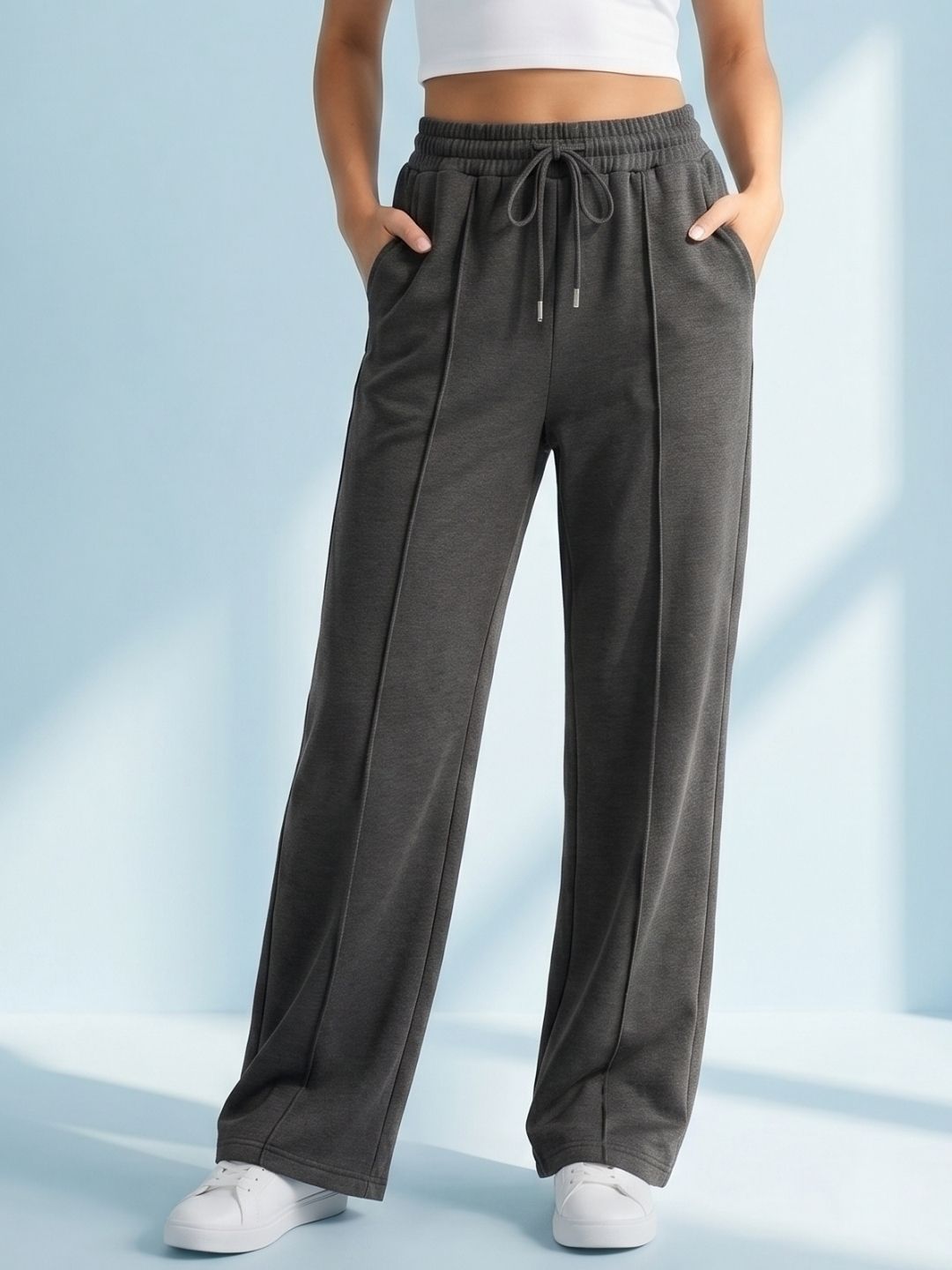 blinkin Women Solid Grey Track Pants-picture-31