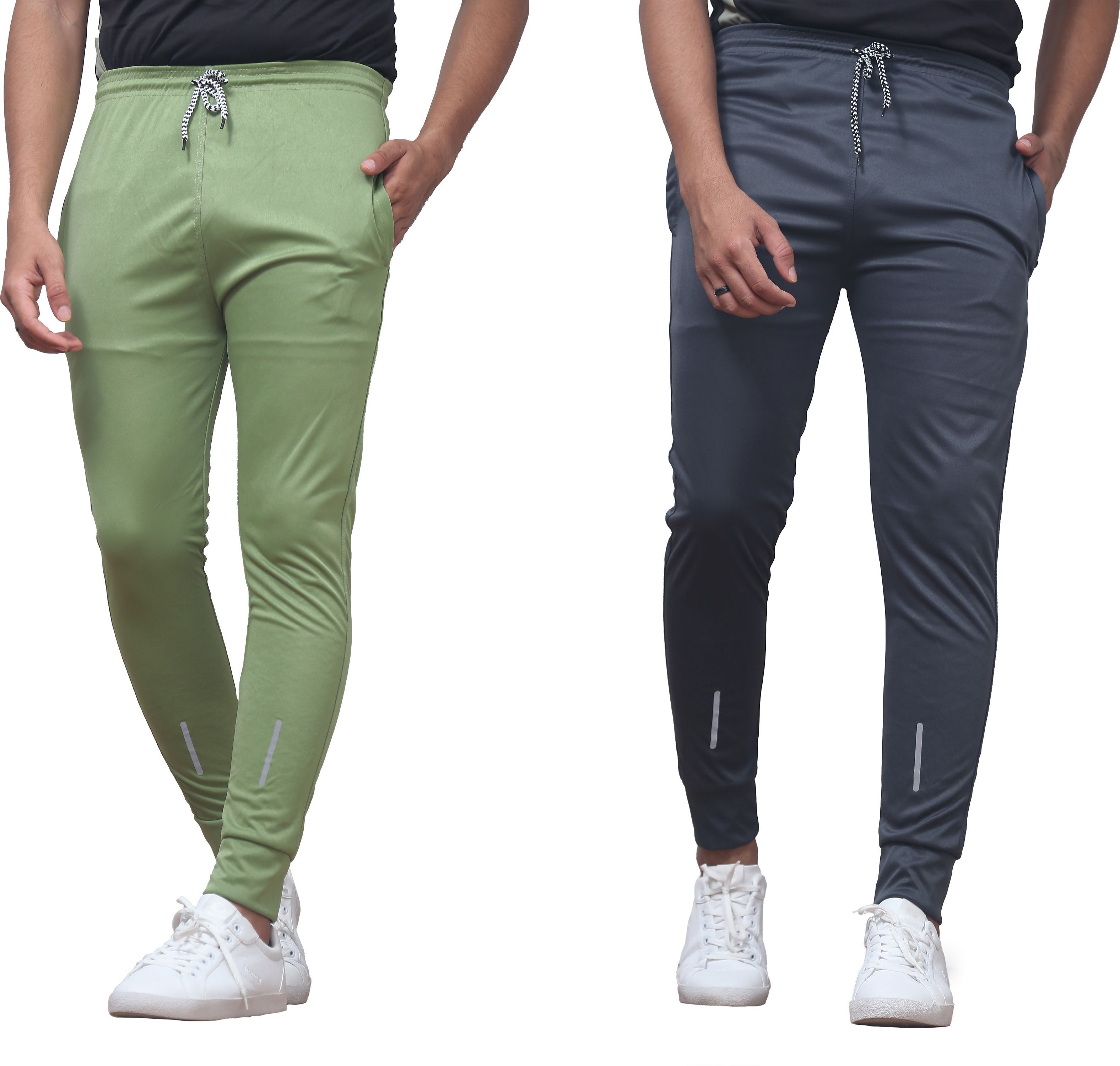 coveatvolo trends Men Striped Green, Grey Track Pants-picture-47