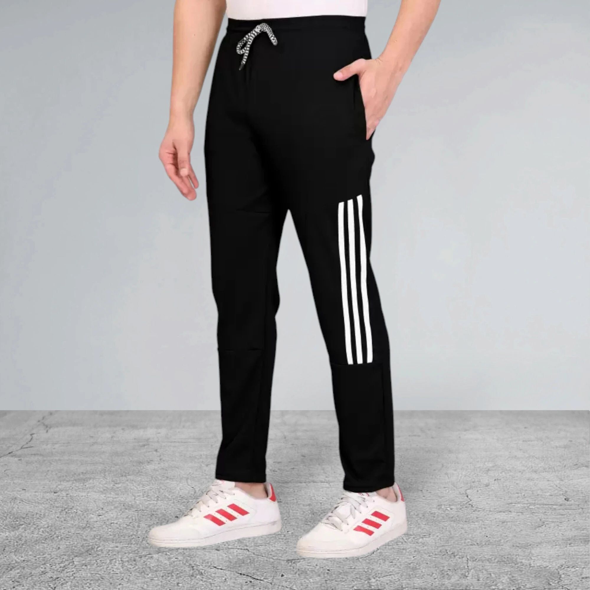 covetvolo trends Men Striped Black Track Pants-picture-32